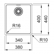 Franke Maris MRX 210-34 Einbaubecken, Edelstahl geb�rstet, Handbet�tigung, 127.0541.494