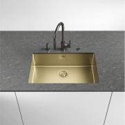 Franke Mythos Masterpiece BXM 210/110-68 Einbausp�le - SlimTop, Druckknopf rund, Gold, 127.0662.643