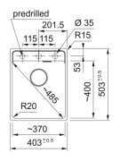 Franke Maris MRG 210-37 A Fragranit DuraKleen Plus, Farbe Glacier, fl�chenb�ndig, Druckknopfventil, 135.0682.831