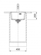 Franke Maris MRG 210-37 A Fragranit DuraKleen Plus, Farbe Black Matt - Black Collection, fl�chenb�ndig, Handbet�tigung schwarz, 135.0683.047