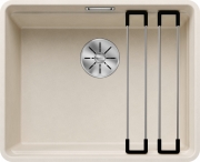 Blanco Etagon 500-F Silgranit PuraDur 2, fl�chenb�ndig, Farbe softweiss, InFino Ablauf, 527074