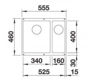 Blanco Rotan 340/160-U Silgranit PuraDur 2, Farbe softweiss, 527144