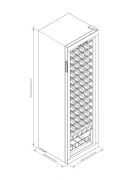 Dometic C75F, Weink�hlschrank freistehend, eine Zone, 75 Flaschen, Edelstahl und Schwarz, EEK: G