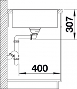 Blanco Axia III 5 S-F, flchenbndig, inkl. Glasschneidbrett, Farbe softweiss, InFino Ablauf, 527042