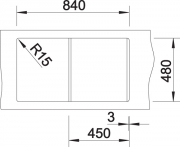Blanco Lexa 45 S Silgranit PuraDur 2, Farbe softweiss, InFino Ablauf, 527093