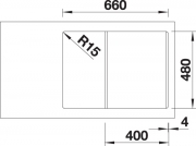 Blanco Lexa 40 S Silgranit PuraDur 2, Farbe softweiss, InFino Ablauf, 527092