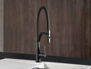 Systemceram KeraDomo TONO PRO, Einhebelmischer mit Flexbrause, Hochdruck, 10338, Farbe Edelstahlfinish