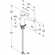 Systemceram KeraDomo MIX, Einhebelmischer, Hochdruck, 10005, Farbe Chrom