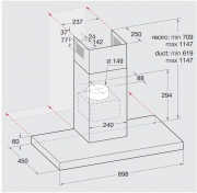Privileg DGHBS 94 LM X, Wandhaube Edelstahl 90 cm, EEK: C, mit 5 Jahren Garantie!