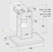 Privileg DGHBS 64 LM X, Wandhaube Edelstahl 60 cm, EEK: C, mit 5 Jahren Garantie!