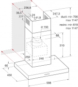 Bauknecht DBHBS 63 LL IX, Wandhaube 60 cm, Edelstahl, EEK: B, mit 5 Jahren Garantie!