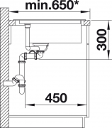 Blanco Delta II Eck-Einbau-Sp�le Silgranit PuraDur, Farbe champagner, 521258