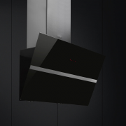 SMEG KCV80NE Wandhaube Kopffrei, Schwarz, 80 cm, mit 5 Jahren Garantie!