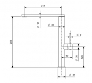 Reginox Kelso Einhandmischer, Festauslauf Hochdruck, Edelstahl geb�rstet, R34590
