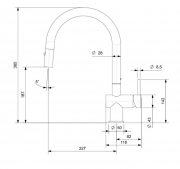 Reginox Flint Einhandmischer, Zugauslauf Hochdruck, Schwarz, R37416