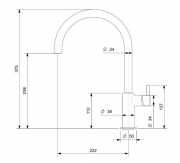 Reginox Levisa Einhandmischer, Festauslauf Hochdruck, Gun Metal Silver, R35283