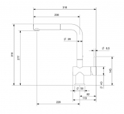 Reginox Cedar Einhandmischer, Zugauslauf Hochdruck, Gold Flax, R35986