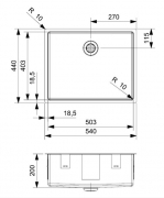 Reginox New York 50x40 Gold Flax, Edelstahlsp�le, R35160