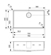 Reginox New York 72x40 OKG jet black, Einbau-/Auflagesp�le, R34996