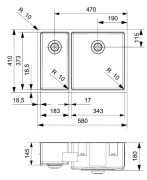 Reginox New Jersey 18x37+34x37, Edelstahlsp�le, R33005