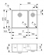 Reginox New Jersey 34x37+18x37, Edelstahlsp�le, R33012