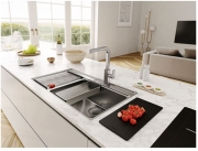 EINZELSTCK Franke Mythos MYX 211 A-86 SlimTop, Flachrand, Edelstahl, Becken links, 127.0642.074